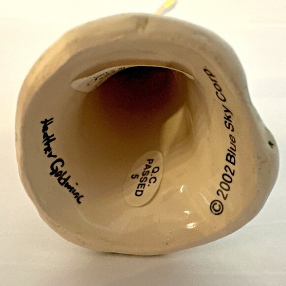 Blue Sky Ceramic Angel Figurine Heather Goldminc 2002 Blue Floral Dress 6" - New - Picture 5 of 9